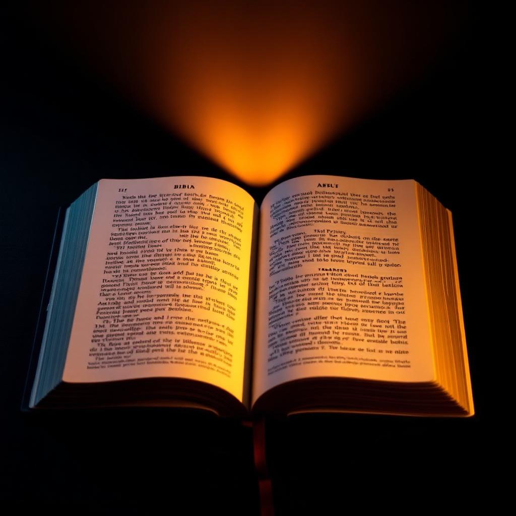 Biblia abierta iluminada